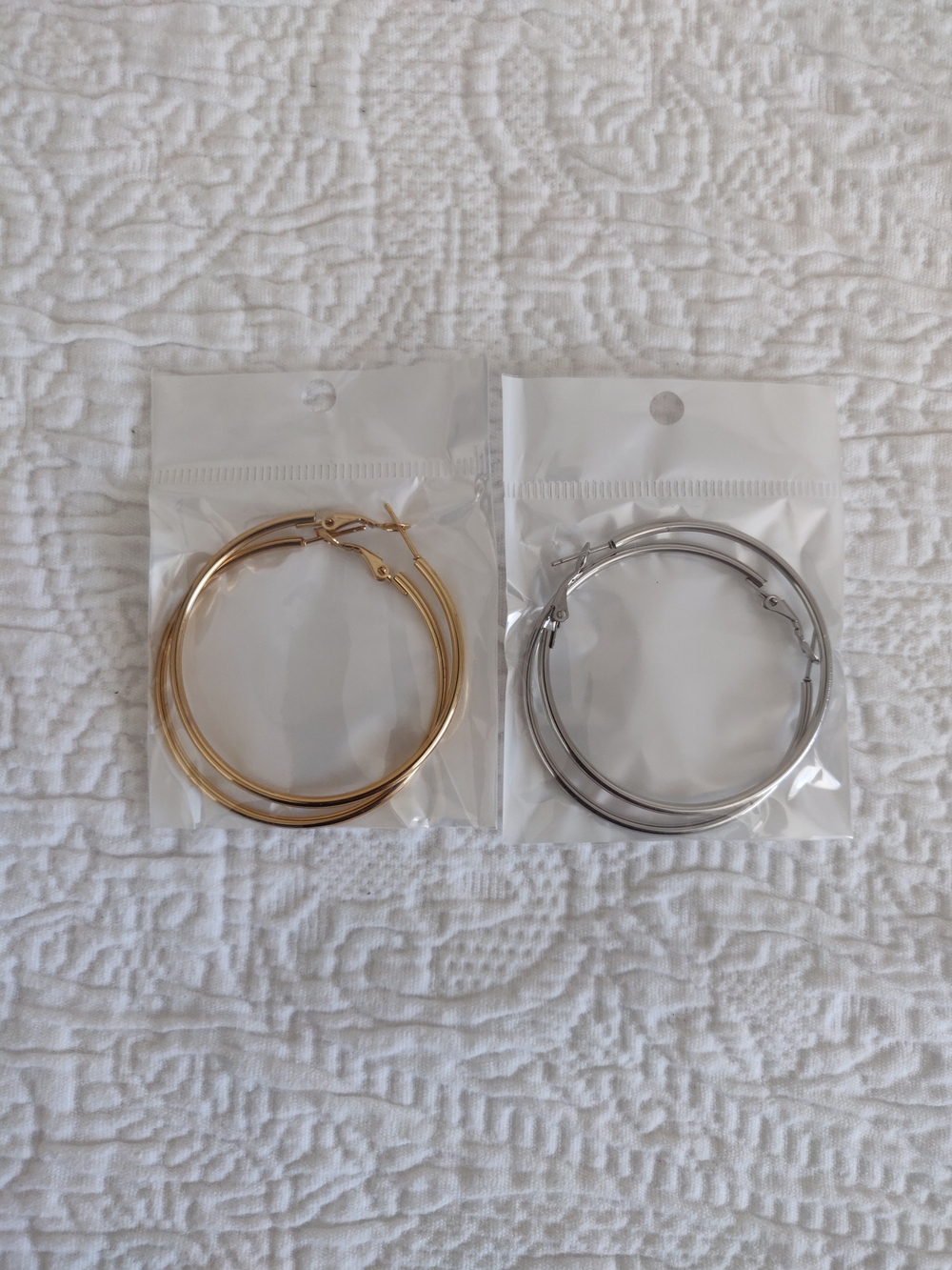 14k Gold plated Nickel Hoop Earring Set - Classic Women's Jewelry